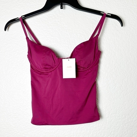 NWT Andie Swim The Canary Top in Plum - Picture 2 of 7